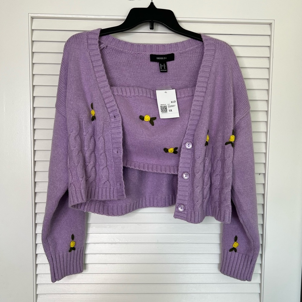 Forever 21 Lavender Floral Sweater and Top